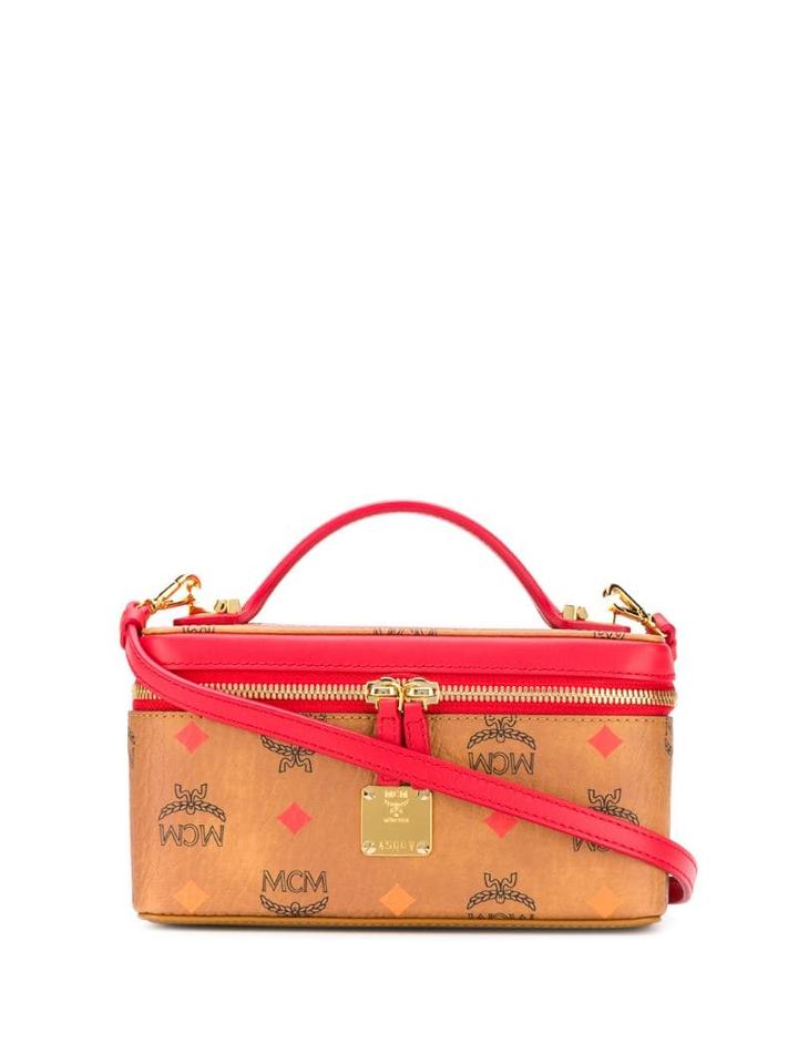 Mcm Logo Box Bag - Neutrals