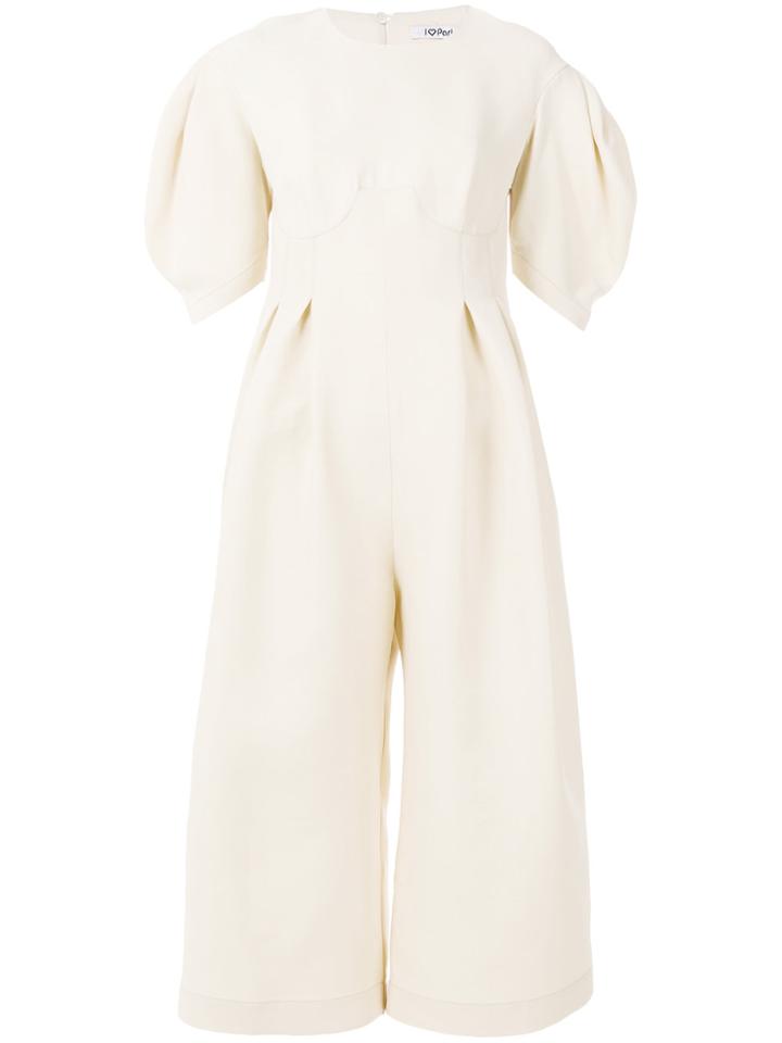 Parlor Cropped Tailored Jumpsuit - Nude & Neutrals