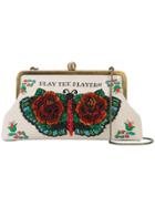 Sarah's Bag Floral Embroidered Clutch - Nude & Neutrals