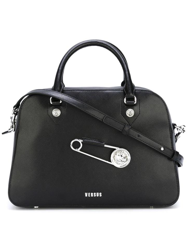 Versus Clip Appliqué Tote - Black