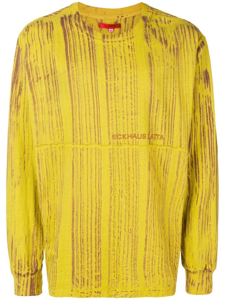 Eckhaus Latta Striped Jumper - Yellow & Orange