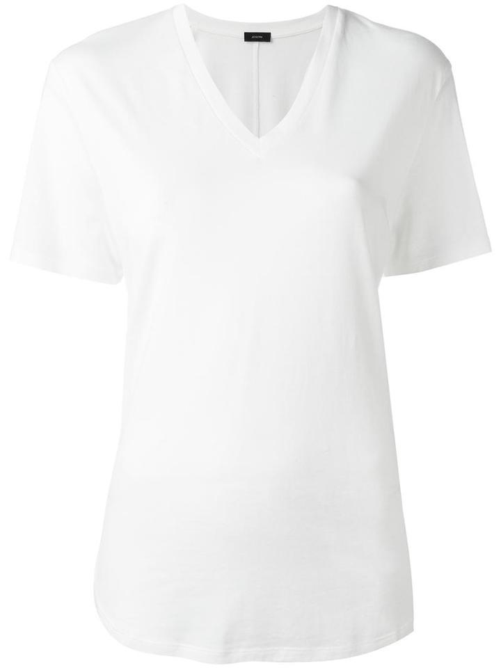 Joseph V-neck T-shirt, Women's, Size: Medium, White, Lyocell/cotton