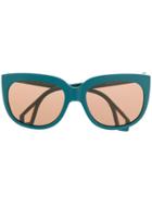 Gucci Eyewear Side Window Frame Sunglasses - Blue