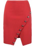 Pinko Raw Edge Wrap Style Skirt - Red
