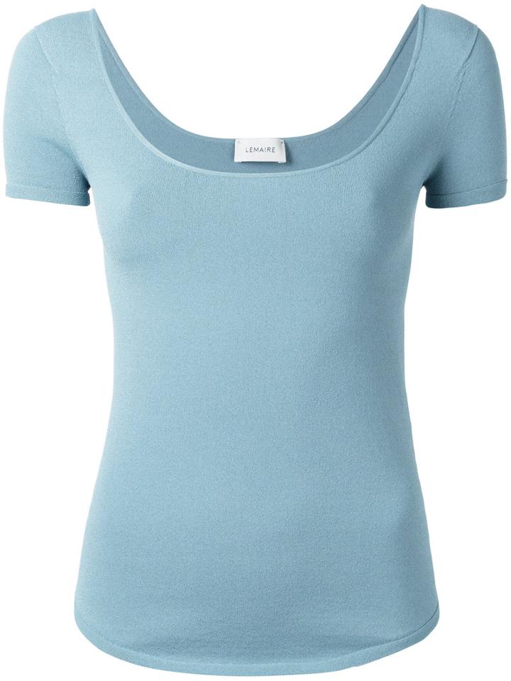 Lemaire - Scoop Neck T-shirt - Women - Polyethylene/viscose - M, Women's, Blue, Polyethylene/viscose