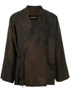 Uma Wang Side-tied Embroidered Jacket - Brown