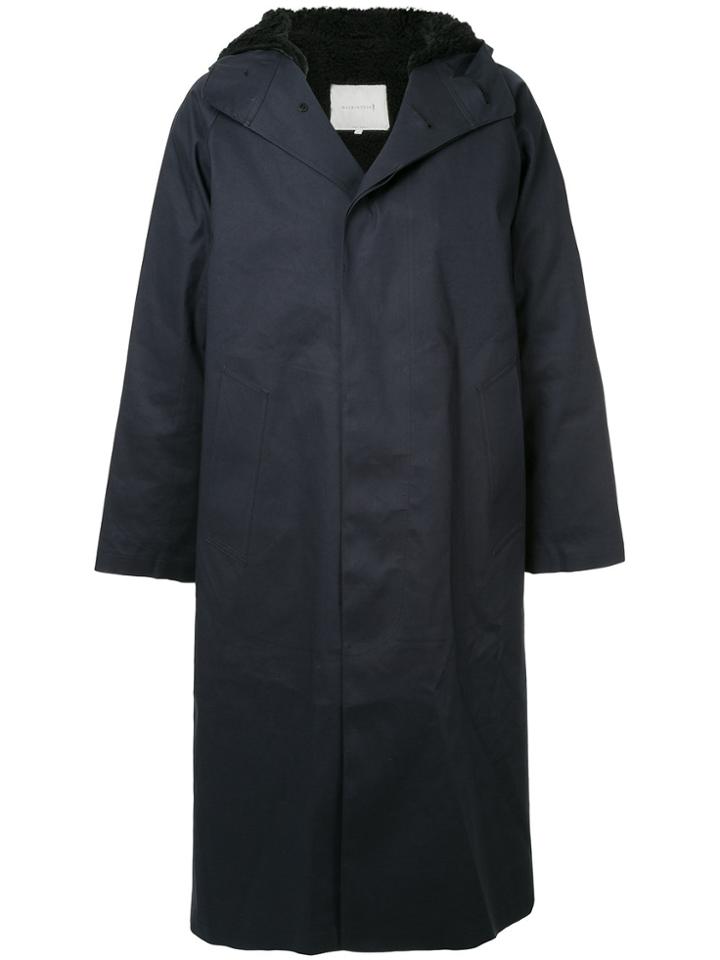 Mackintosh Hooded Three Buttoned Coat - Blue