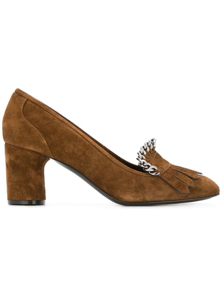 Casadei Chain Trimmed Pumps - Brown