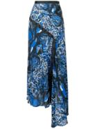House Of Holland Snakeskin Print Asymmetric Skirt - Blue