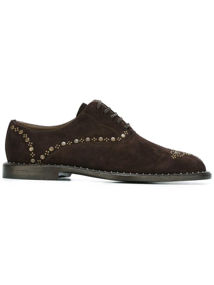 Dolce & Gabbana Studded Brogues - Brown