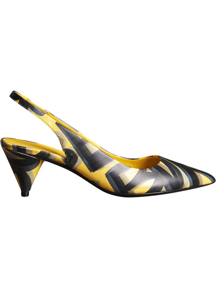 Burberry Graffiti Print Sling-back Pumps - Yellow & Orange