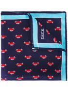 Fefè - Car Print Pocket Square - Unisex - Silk - One Size, Blue, Silk