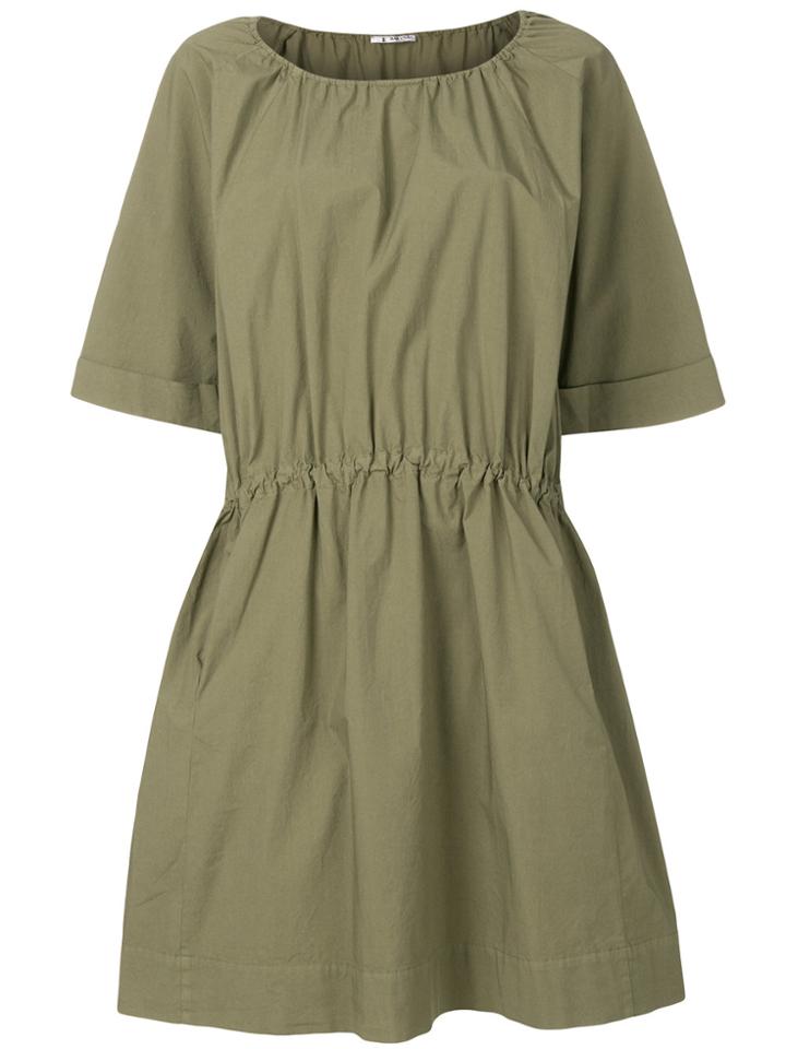 Barena Gathered Waist Shift Dress - Green