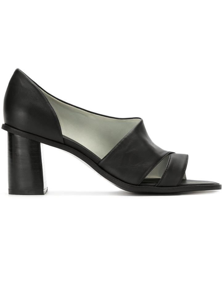 Mara Mac Cut Out Block Heeled Pumps - Black