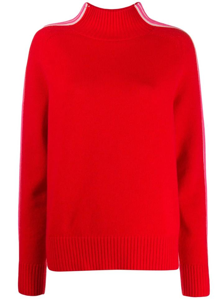 Chinti & Parker Striped Detail Jumper - Red