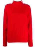 Chinti & Parker Striped Detail Jumper - Red