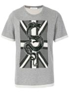 Pierre Balmain Union Jack Dragon T-shirt - Grey