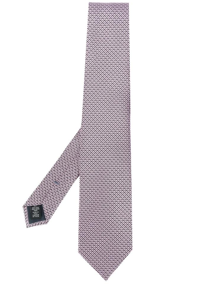Ermenegildo Zegna Square Patterned Tie - Pink