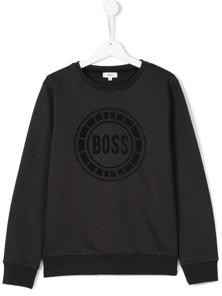 Boss Kids Logo Print Sweatshirt - Grey