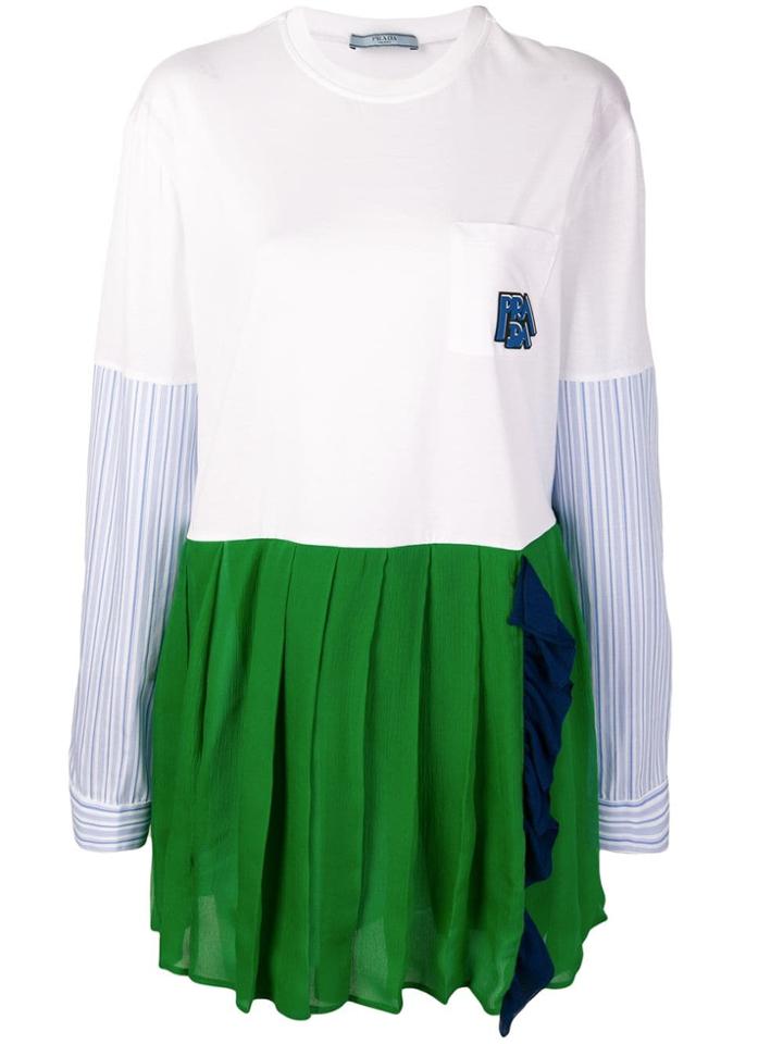 Prada Bicolour Mini Dress - White