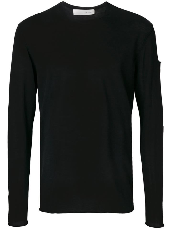 Isabel Benenato Distressed Longsleeved T-shirt - Black