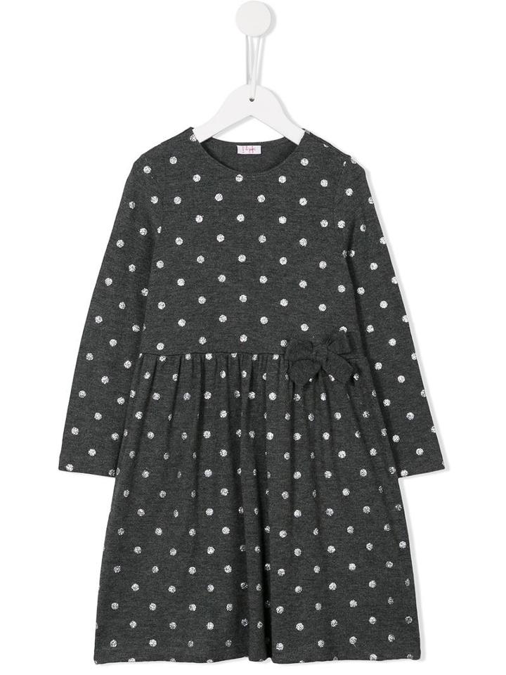 Il Gufo Glitter Polka Dot Dress, Girl's, Size: 6 Yrs, Grey