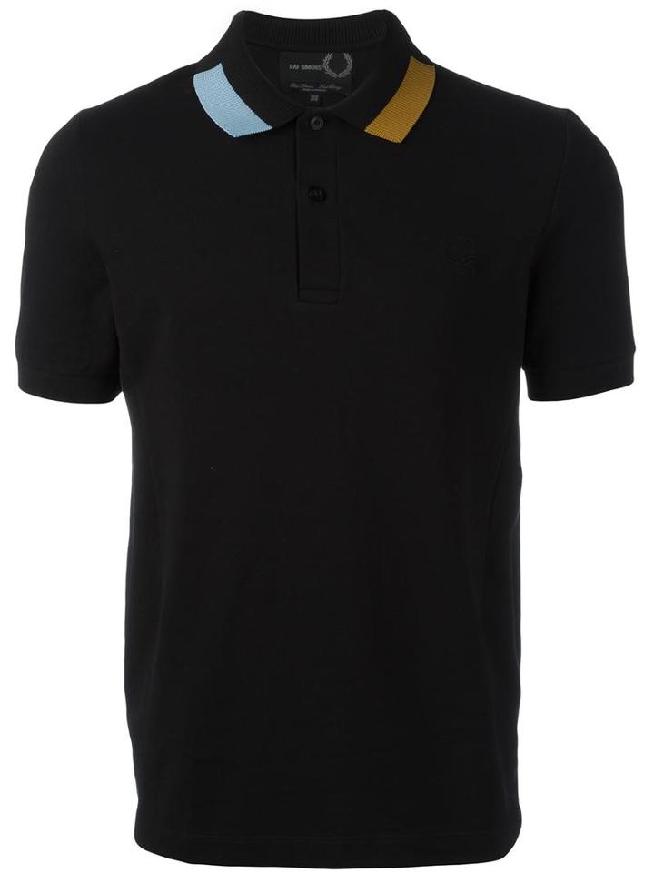 Raf Simons X Fred Perry 'tipping' Polo Shirt, Men's, Size: 38, Black, Cotton