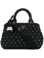 Prada Raffia Tote - Black