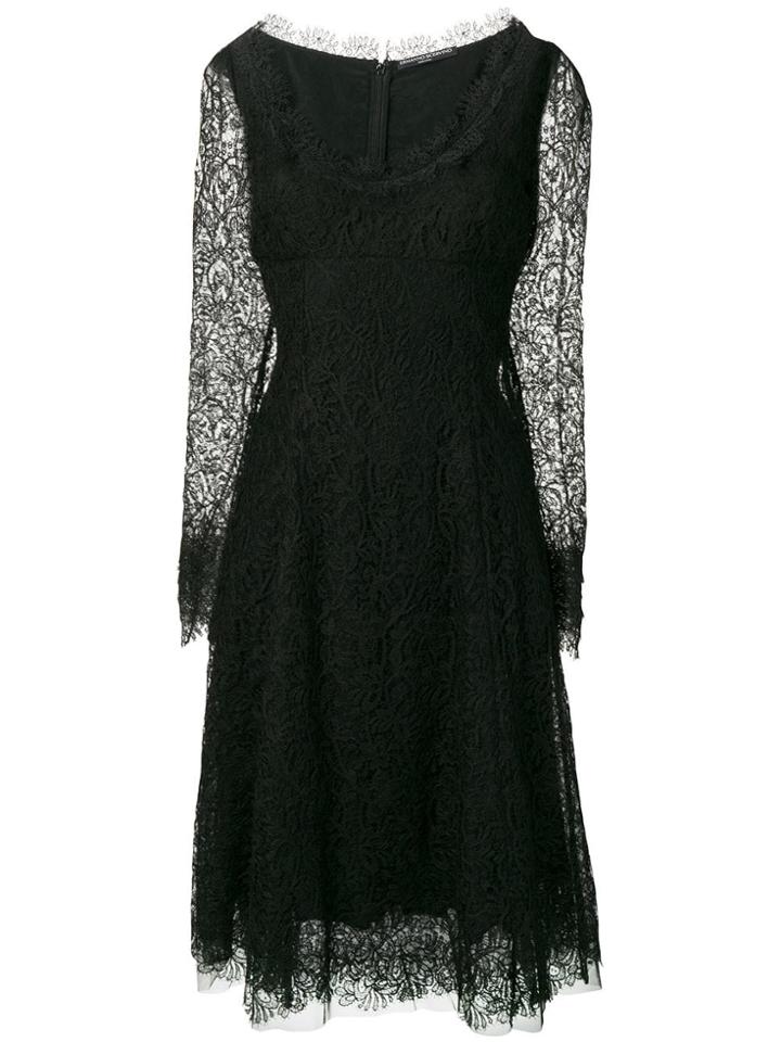 Ermanno Scervino Floral Lace Dress - Black