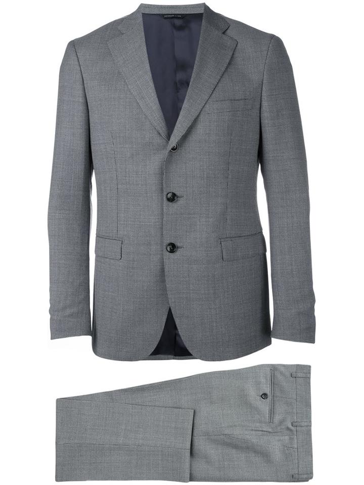 Tonello Jacquard Business Suit, Men's, Size: 54, Grey, Viscose/virgin Wool