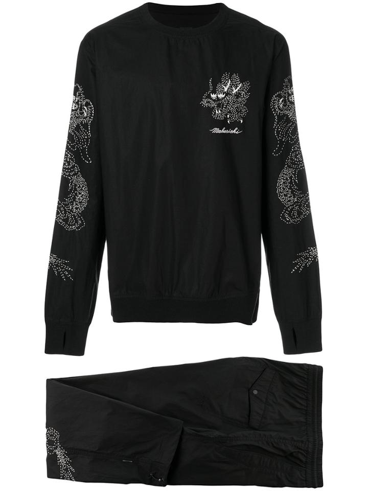 Maharishi Embroidered Track Suit - Black
