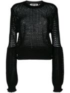 Mcq Alexander Mcqueen - Knit Exaggerated Sleeve Top - Women - Wool - M, Black, Wool