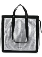 Calvin Klein Metallic Tote Bag - Silver