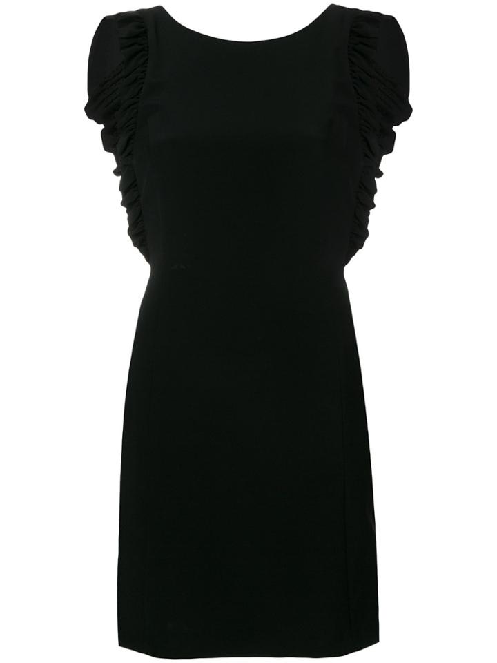 Patrizia Pepe Ruffled Hem Mini Dress - Black