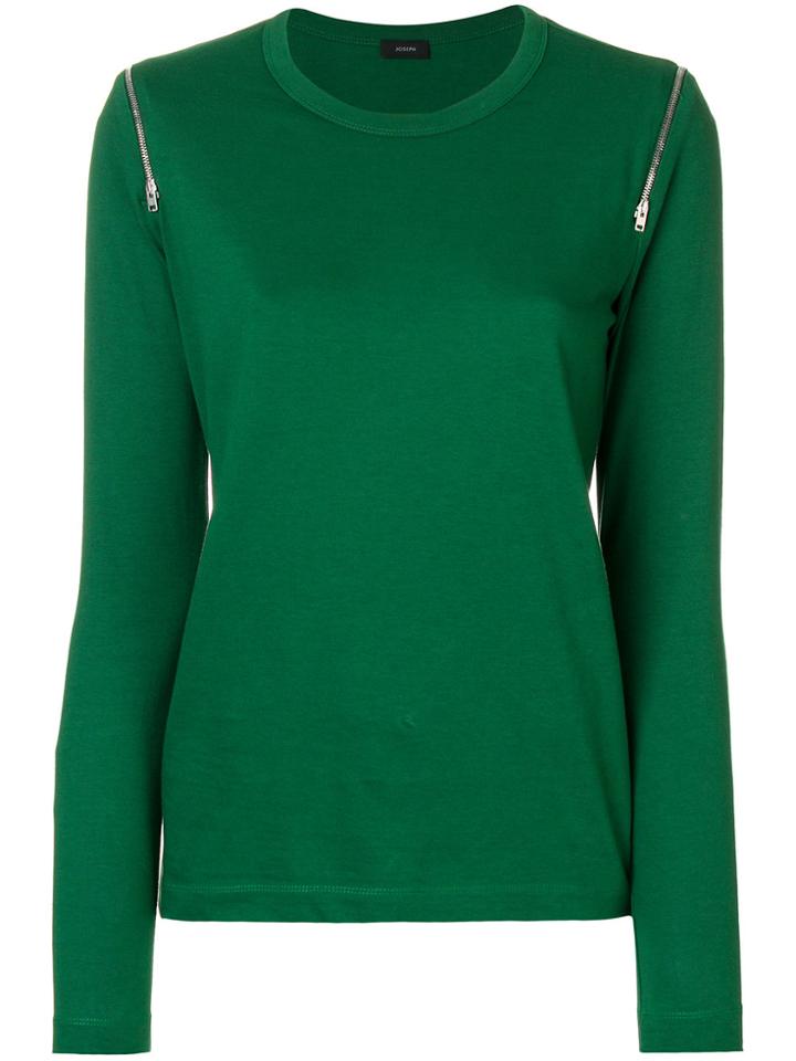 Joseph Zip Detail Long-sleeve Sweater - Green