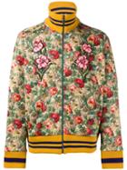 Gucci Floral Print Zip Jacket, Men's, Size: Medium, Yellow, Cotton/polyester/polyamide/wool