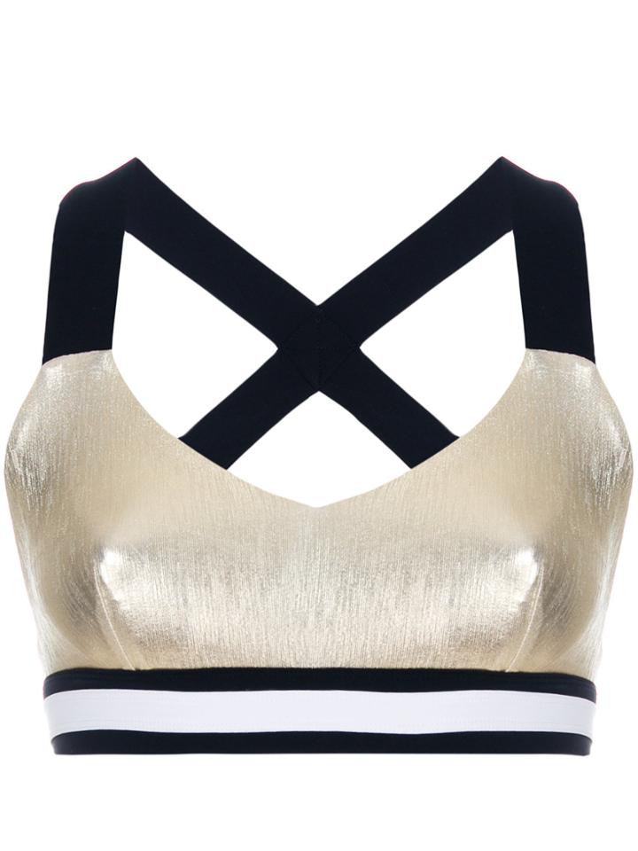 No Ka' Oi Crisscross Back Top - Metallic