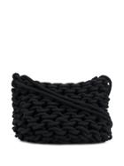 Alienina Chunky Knit Shoulder Bag - Black