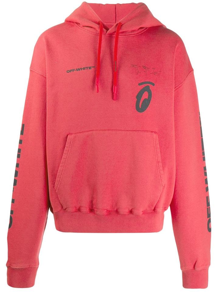 Off-white Splitted Arrows Over Hoodie - Red