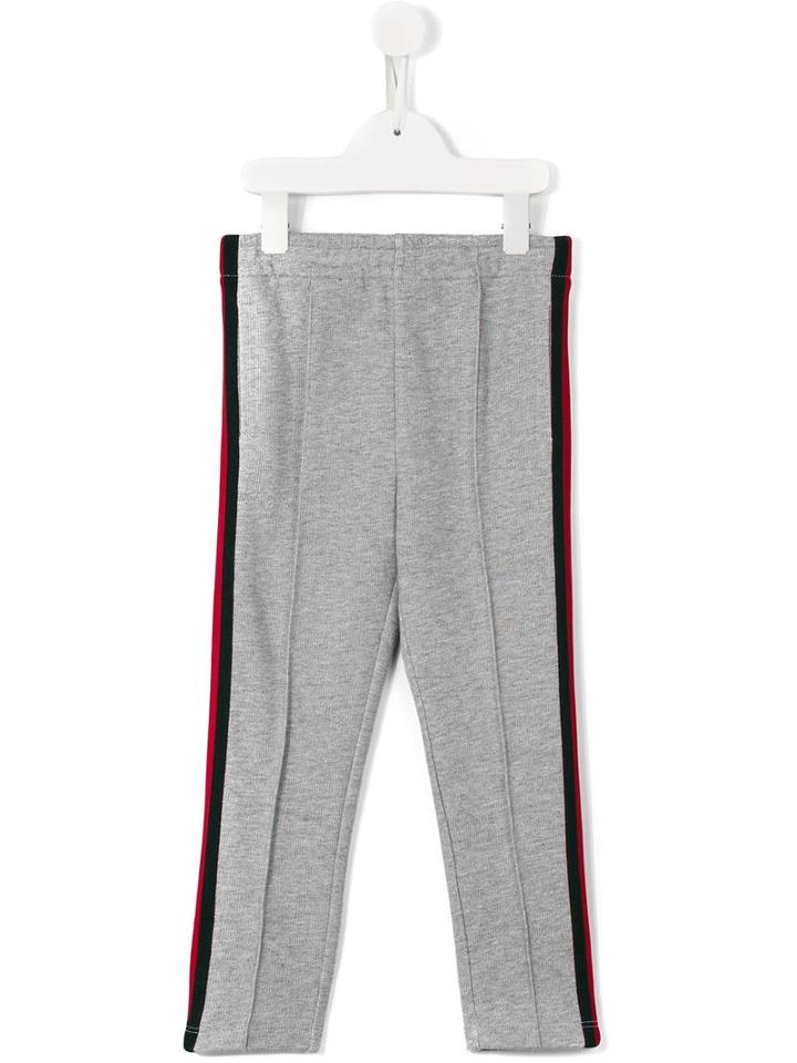 Gucci Kids Web Piped Track Pants, Boy's, Size: 8 Yrs, Grey