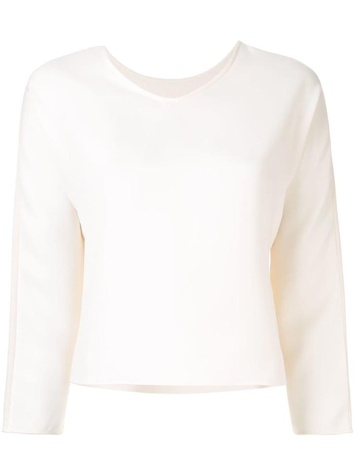 Ballsey 3/4 Sleeve Knitted Top - White