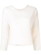 Ballsey 3/4 Sleeve Knitted Top - White