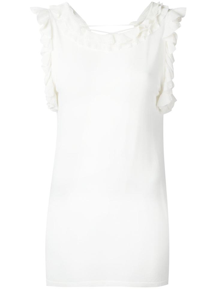 Ermanno Scervino Ruffled Trim Top - White