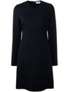 Courrèges Long Sleeve Shift Dress, Women's, Size: 36, Black, Polyester/viscose/wool