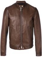 Dsquared2 - Biker Jacket - Men - Cotton/calf Leather/polyester - 48, Brown, Cotton/calf Leather/polyester