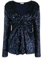P.a.r.o.s.h. Ruched Sequin Top - Blue