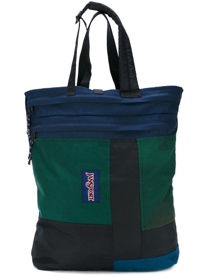 Longjourney - Mixed Patchwork Tote Bag - Men - Leather/nylon - One Size, Black, Leather/nylon
