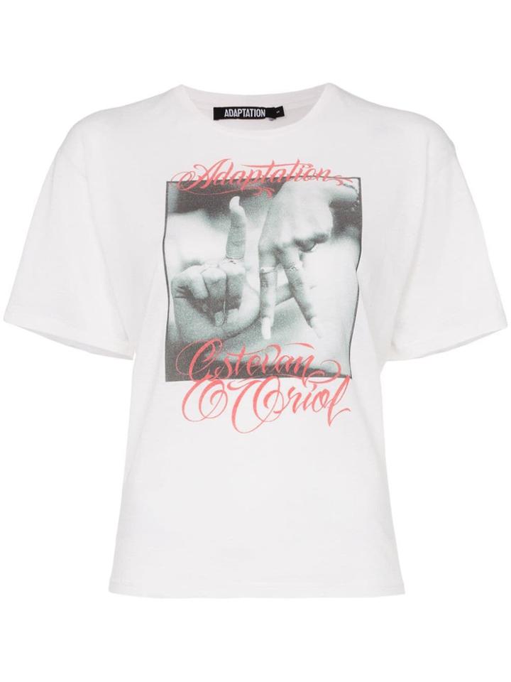 Adaptation Printed Hands Graphic Cotton And Cashmere Blend T-shirt -