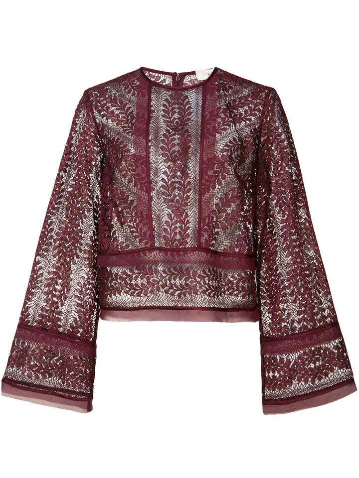 Lover - Helix Bodice Blouse - Women - Silk/polyester - 6, Pink/purple, Silk/polyester