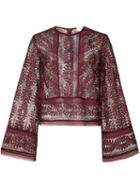Lover - Helix Bodice Blouse - Women - Silk/polyester - 6, Pink/purple, Silk/polyester